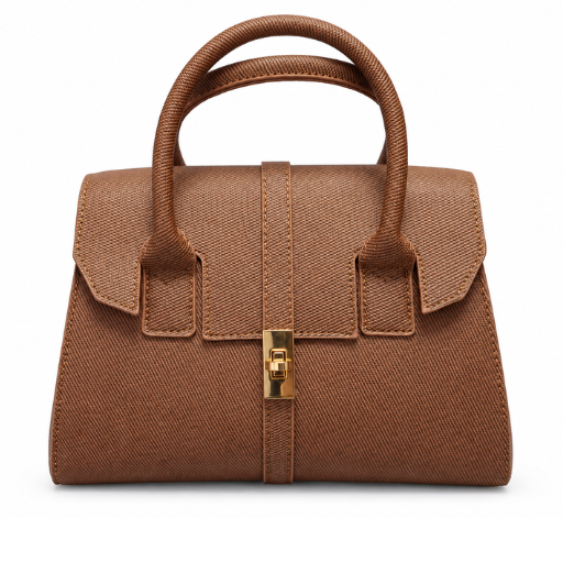 Elegant brown structured handbag
