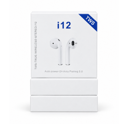 i12 TWS White Bluetooth Wireless Earbuds