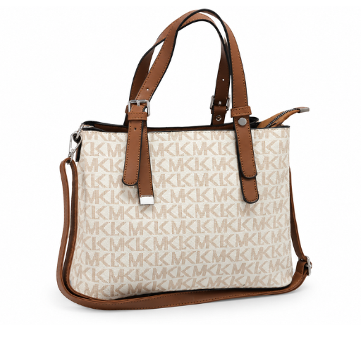 Michael Kors Cream & Brown Tote Bag