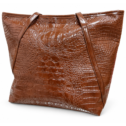 Crocodile-textured tote bag