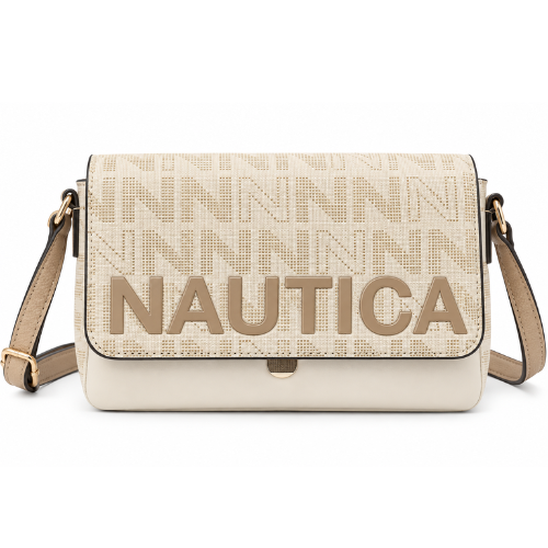 Nautica Cream & Tan Crossbody Shoulder Bag