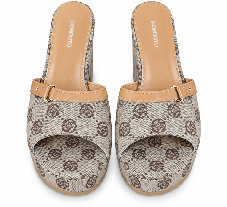 Morenito Monogram Wedge Sandals