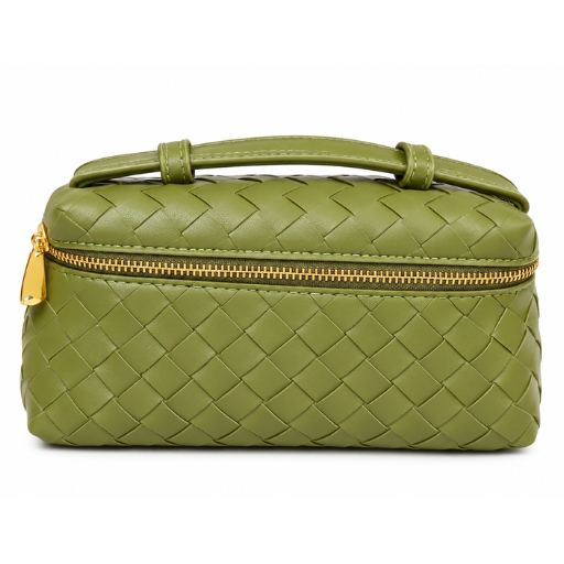 Trendy Woven Top Handle Square Box Purse