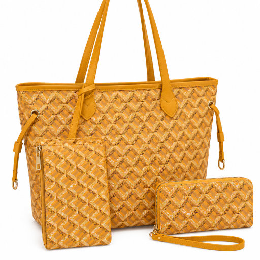 Womens Fashion 3-Piece Tote Handle Bag